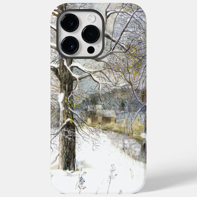 Coques Case-Mate iPhone pont d'hiver Peinture à l'aquarelle (Verso)