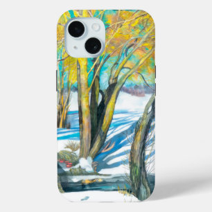 Coque Case-Mate iPhone pont en hiver Aquarelle