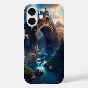 Coque Pour iPhone 16 Pont Montagneux Au-Dessus Des Cascades