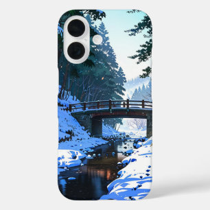 Coque Pour iPhone 16 Pont neigeux en hiver