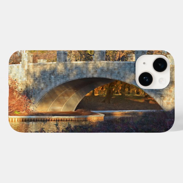 Coques Case-Mate iPhone Pont peint au coucher du soleil par Shirley Taylor (Verso (horizontal))
