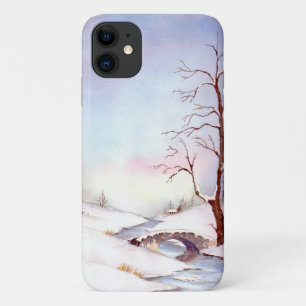 Etui iPhone Case-Mate Pont Snowy Aquarelle Paysage Peinture