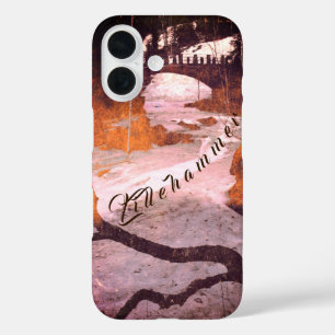 Coque Pour iPhone 16 Pont sur un ruisseau gelé à Lillehammer, Norvège