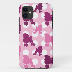 Coque iPhone 11 Poodle rose point Polka