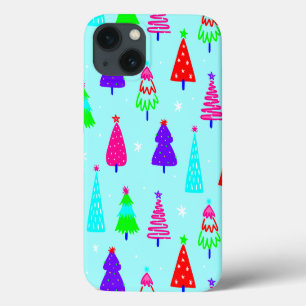 Case-Mate iPhone Case pop art coloré de l'arbre de Noël bleu