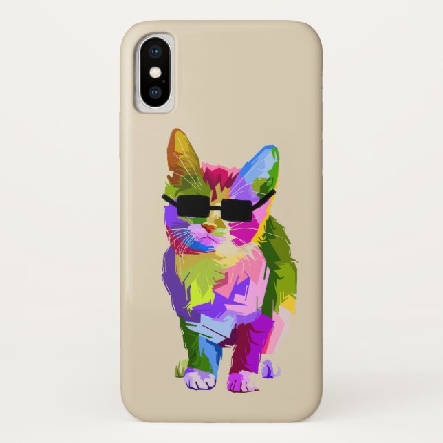 Coques Case-Mate iPhone Pop Art cool chat kitty art (Dos)