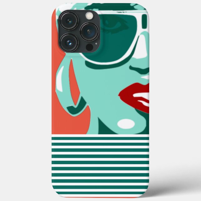 Coques Case-Mate iPhone Pop Art Femme Lunettes de soleil blanches mordant  (Verso)
