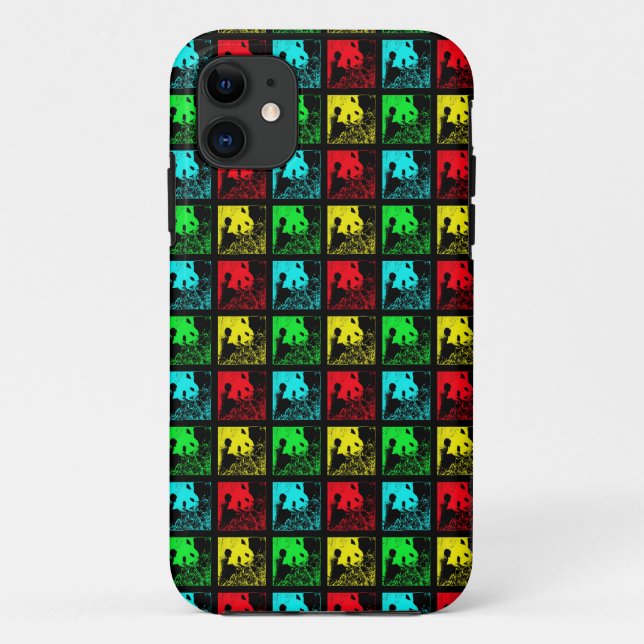 Coques Case-Mate iPhone Pop Art Giant Pandas Red Blue Green Yellow (Dos)