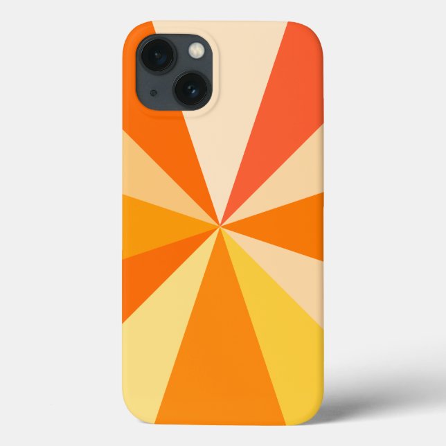 Coques Case-Mate iPhone Pop Art Modern 60s Funky Geometry Rays in Orange (Verso)