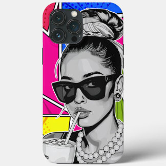 Case-Mate iPhone Case Pop Art Retrô Mulher Fashion Preto e Branco
