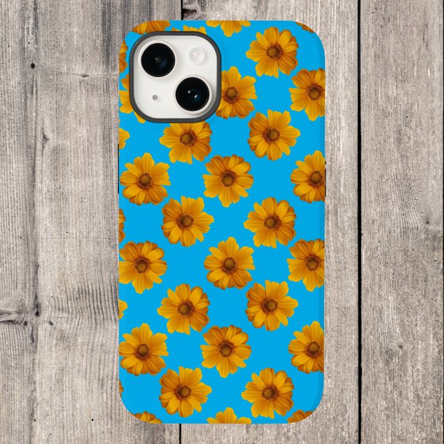 Coques Case-Mate iPhone Pop Art turquoise et marguerite jaune (Créateur téléchargé)