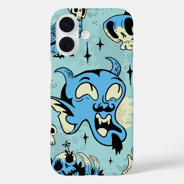 Coques Case-Mate iPhone Pop Cryptique - Crâne rétro et Halloween démon (Verso)