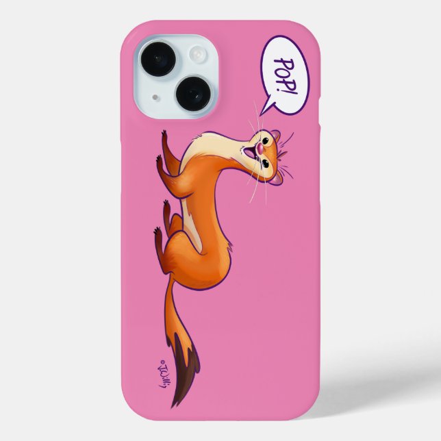 Coques Case-Mate iPhone POP GOÛTE LE WEASEL - ROSE de Jeff Willis Art (Verso)