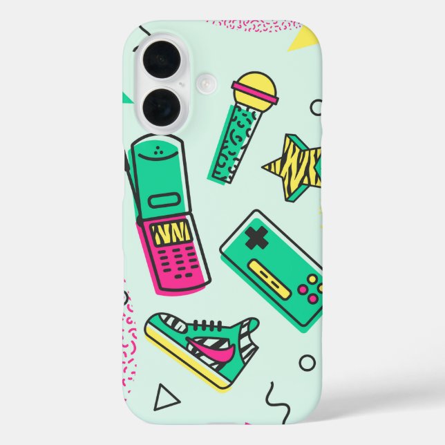 Coques Case-Mate iPhone Pop technique rétro Y2K Memphis (Verso)