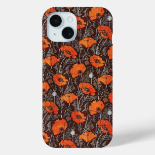 Coque Case-Mate iPhone POPIES ROUGES EN FLEAU DE Pavot BLANC NOIR