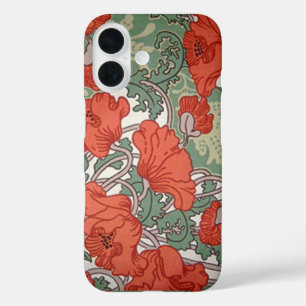 Coque Pour iPhone 16 Poppies Art Nouveau