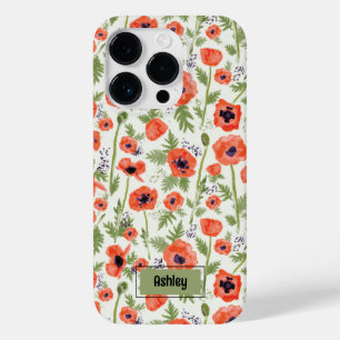 Coque Case-Mate iPhone Poppies Orange Floral Pattern