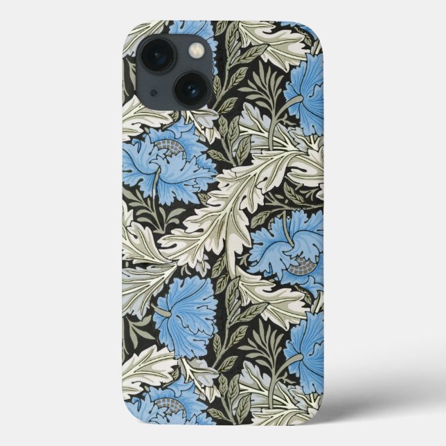 Coques Case-Mate iPhone Poppies sauvages bleues William Morris (Verso)