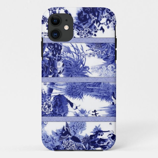 Coques Case-Mate iPhone Porcelaine blanche et bleue chinoise (Dos)