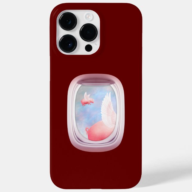 Coques Case-Mate iPhone Porcs volant devant la fenêtre de l'avion (Verso)
