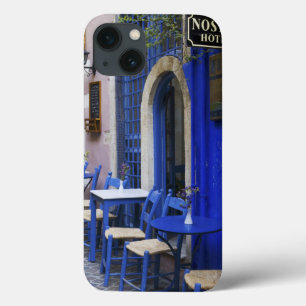 Coques Pour iPhone Porte colorée bleue et revêtement d'un vieil hôtel