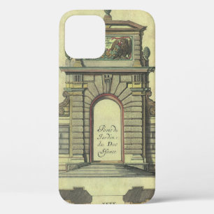 Coque iPhone 12 Porte de jardin vintage, architecture de la Renais