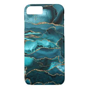 Case-Mate iPhone Case Porte de Parties scintillant Turquoise bleue et or