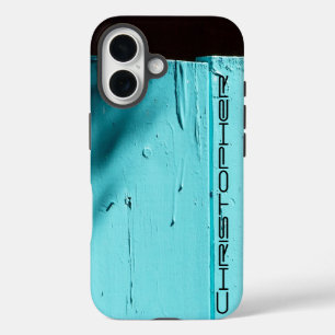 Coque Pour iPhone 16 Porte Turquoise de Southwest Art, Nom personnalisé
