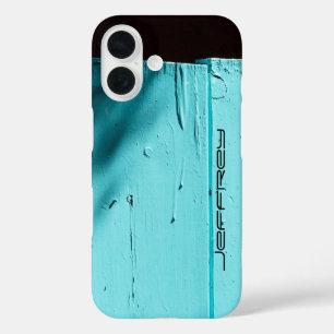 Coques iPhone 16 Porte Turquoise de Southwest Art, Nom personnalisé