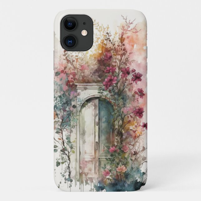 Coques Case-Mate iPhone Portes en bois caché jardin secret rêve aquarelle (Dos)