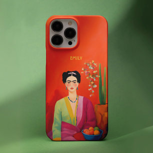 Coque iPhone 16 Pro Portrait à la mode Abstrait Orange Frida Kahlo