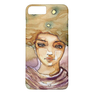 Coque iPhone 8 Plus/7 Plus Portrait abstrait et jolie femme