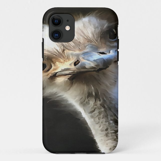 Coques Case-Mate iPhone Portrait Artistique Ostrich Avec Expression Goofy (Dos)