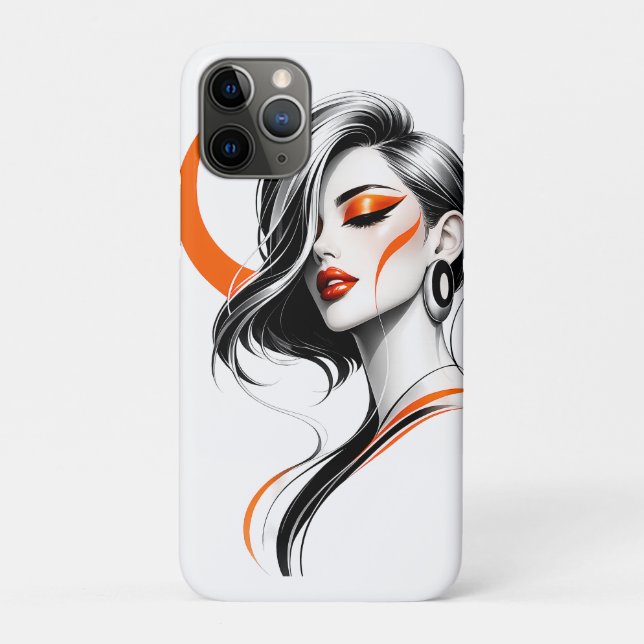 Coques Case-Mate iPhone Portrait d'art de femme moderne de luxe (Dos)