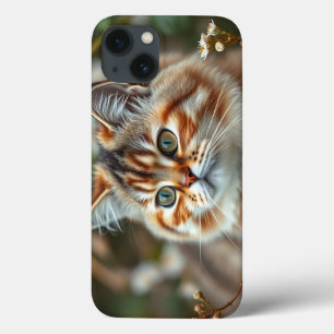 Case-Mate iPhone Case Portrait de chat botanique avec Fleurs délicates
