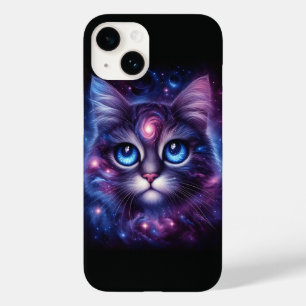 Coque Case-Mate iPhone Portrait de Chat Majestueux de la Galaxie Cosmique