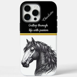 Coque iPhone 16 Pro Max Portrait de cheval majestueux et complexe