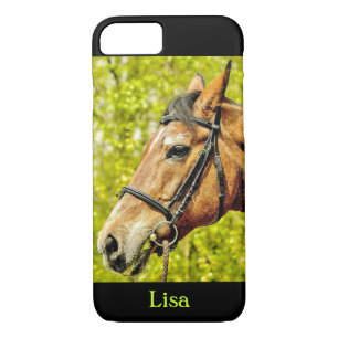 Coques Pour iPhone Portrait de cheval Nom personnalisé