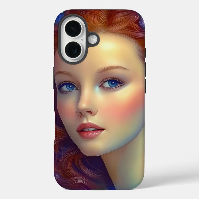 Coques Case-Mate iPhone Portrait de cheveux arc-en-ciel enchanté (Verso)