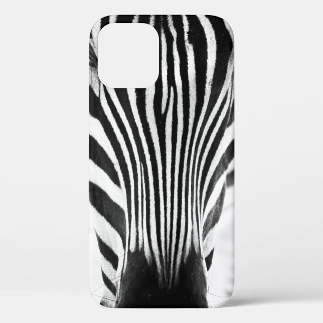 Coques Case-Mate iPhone Portrait de closeup en noir et blanc d'un zèbe (Verso)