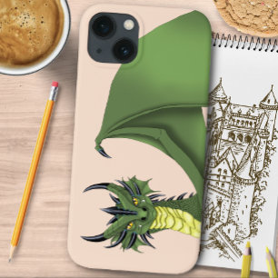 Case-Mate iPhone Case Portrait de dragon mignon vert Fantaisie pêche
