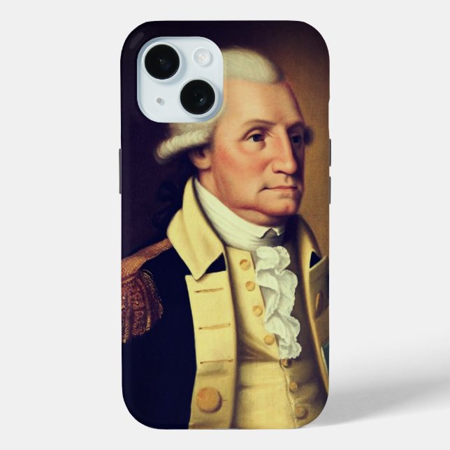 Coques Case-Mate iPhone Portrait de George Washington (1790) (Verso)