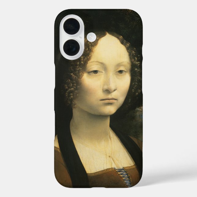 Coques Case-Mate iPhone Portrait de Ginevra de' Benci de Léonard de Vinci (Verso)