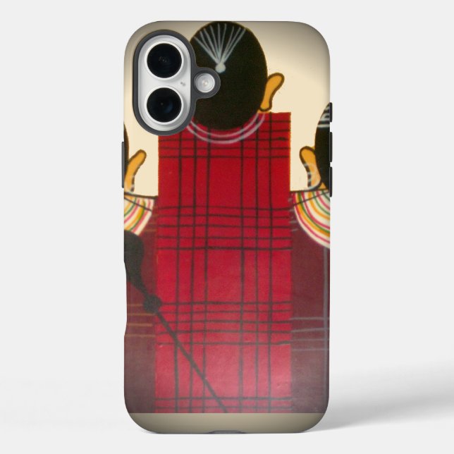 Coques Case-Mate iPhone Portrait de la famille Massai À damiers (Verso)