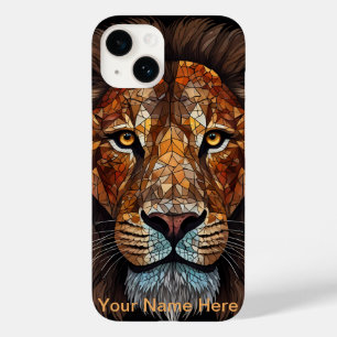 Coque Case-Mate iPhone Portrait de lion en verre mosaïque 