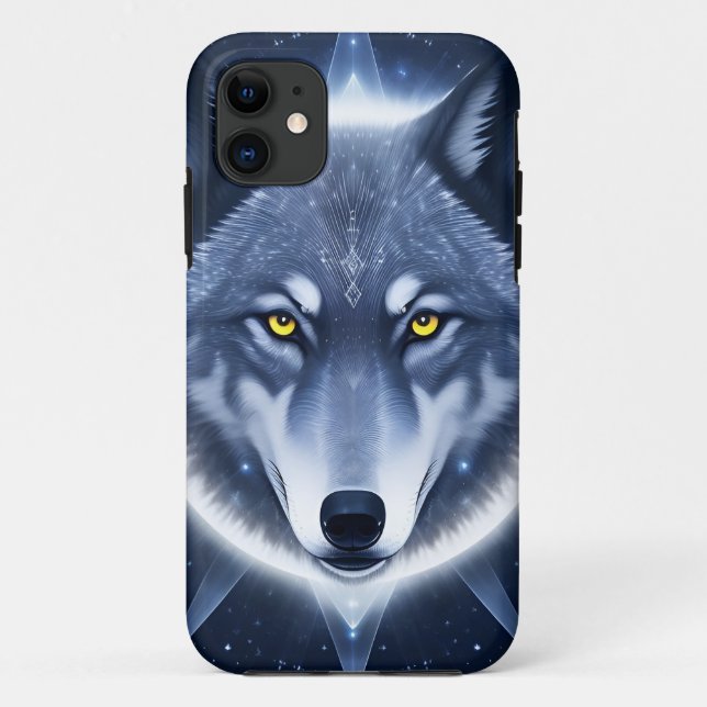 Coques Case-Mate iPhone Portrait de Loup Mystique Art (Dos)