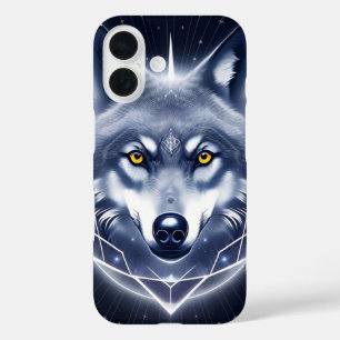 Coque Pour iPhone 16 Portrait de Loup Mystique Art