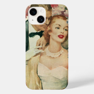 Coques Pour iPhone Portrait de mariage vintage, mariée rétro et chamb