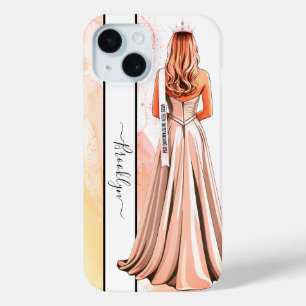 Coque Case-Mate iPhone Portrait de rêve orangé de blonde pageant