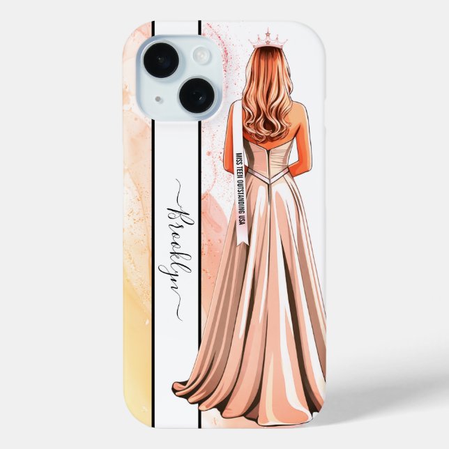 Coques Case-Mate iPhone Portrait de rêve orangé de blonde pageant (Verso)